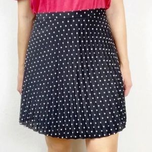 JCrew Factory pleated polka dot skirt